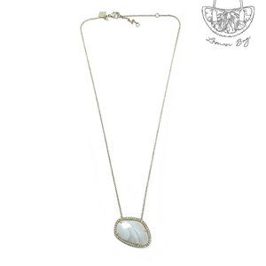 Banana Republic Stone Pendant Rhinestones Chain Gold Color Necklace